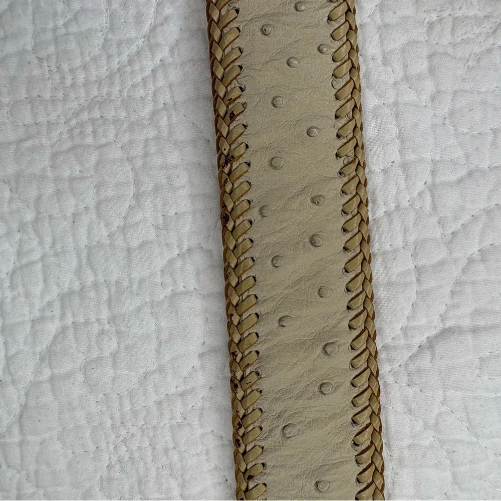 Ostrich Leather Braided Edge Belt | J.L. Barker The Diamondback | 38 - Picture 8 of 10